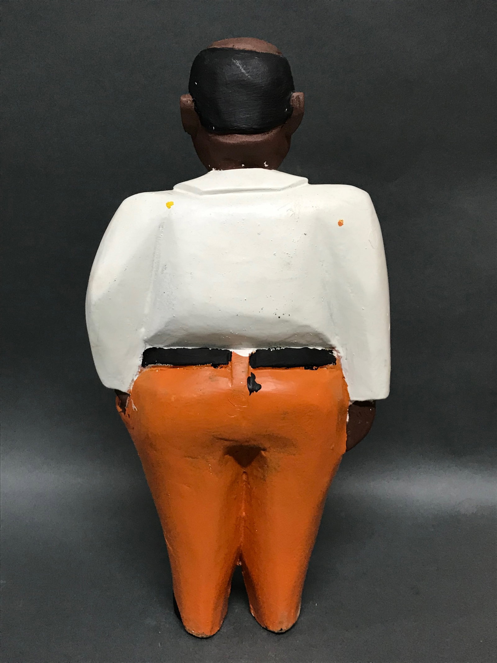 African Tribal Art Carved Wood Colonial Male Statue - 7