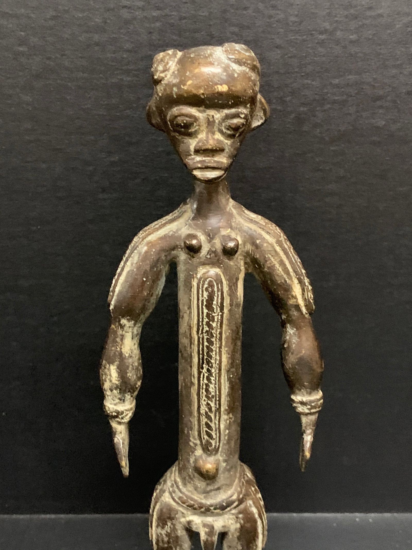 African Tribal Art Bronze Attye Statue - 2