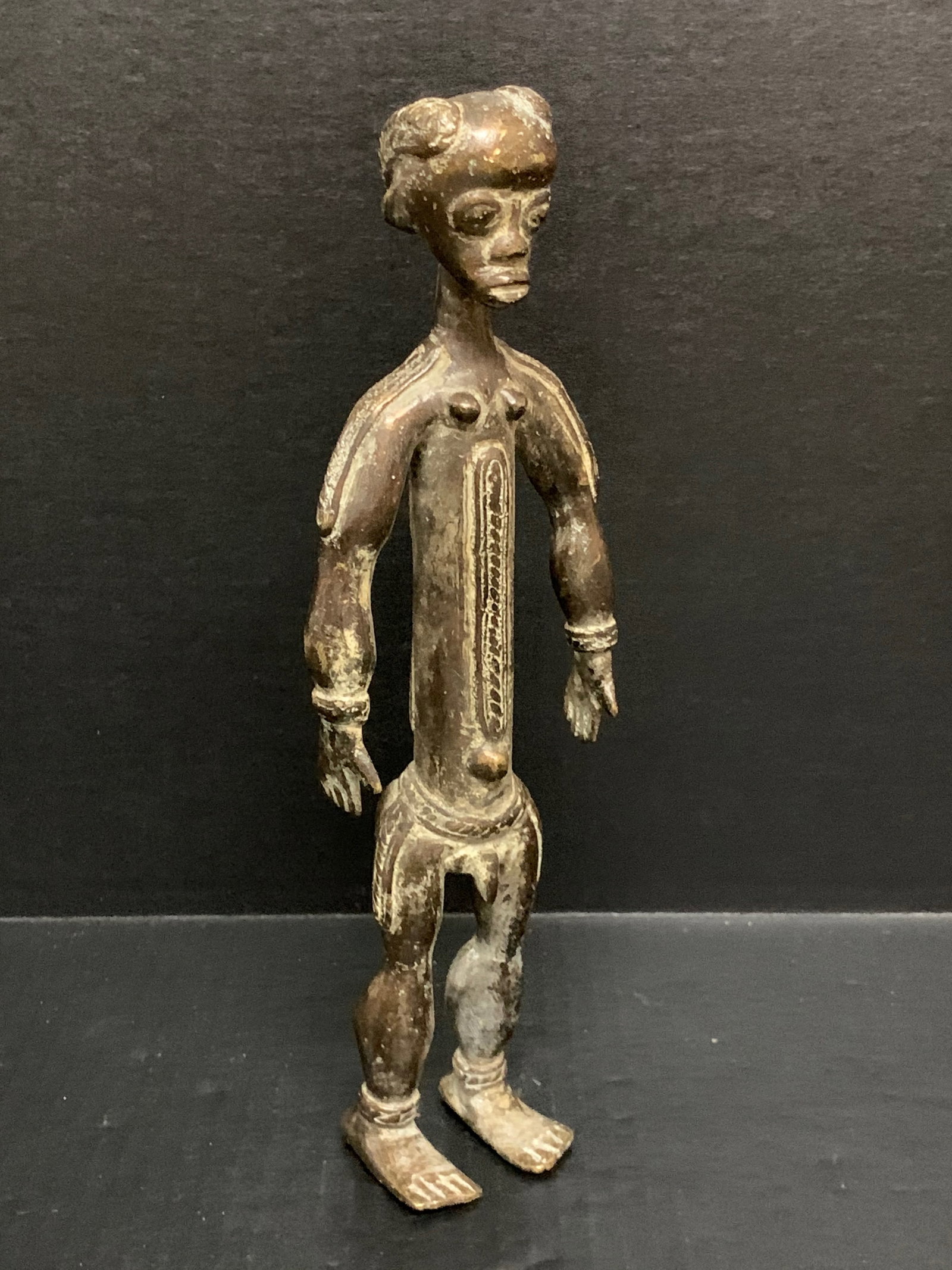 African Tribal Art Bronze Attye Statue - 3