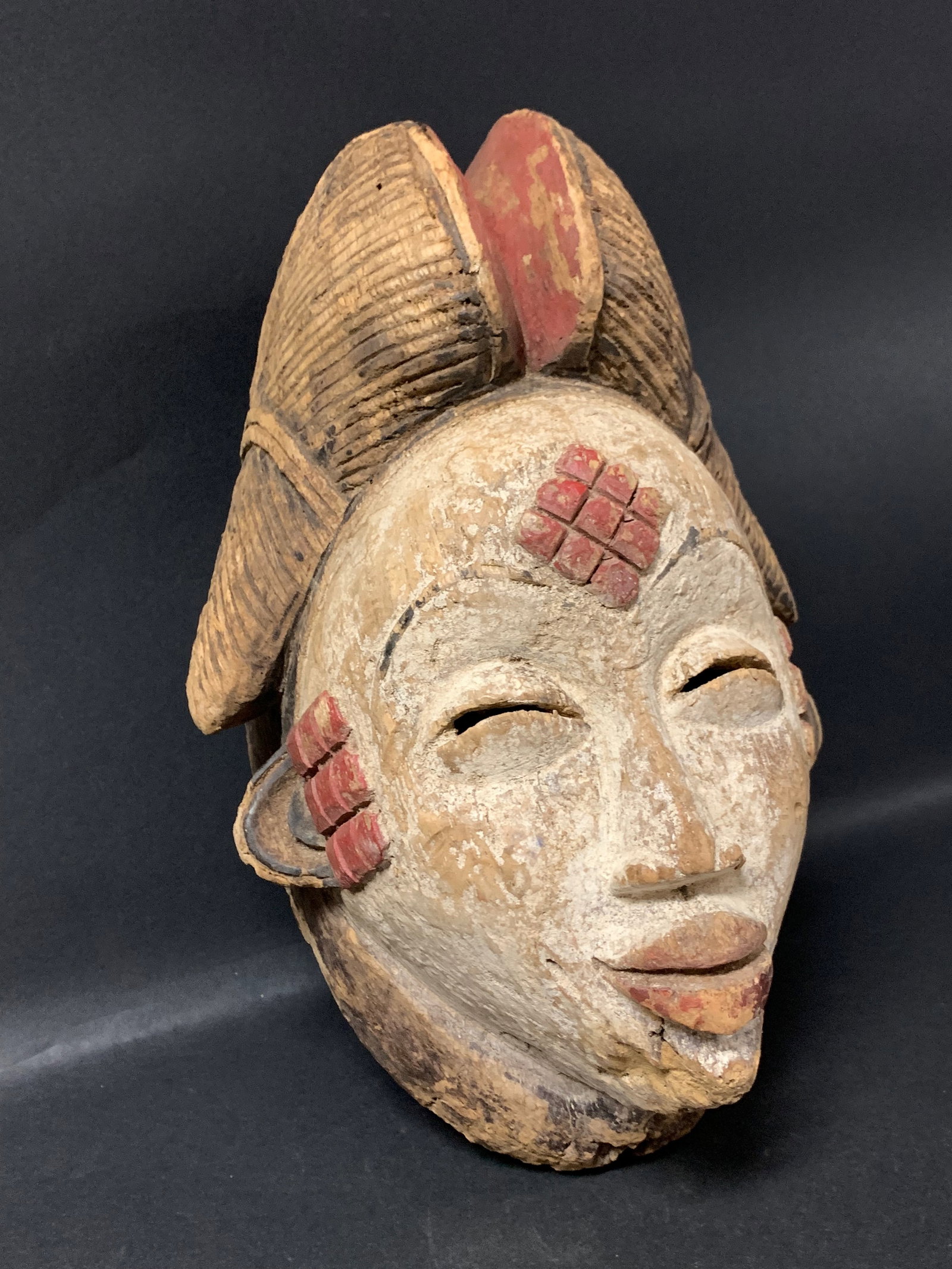 African Tribal Art Carved Wood Punu Mask - 2