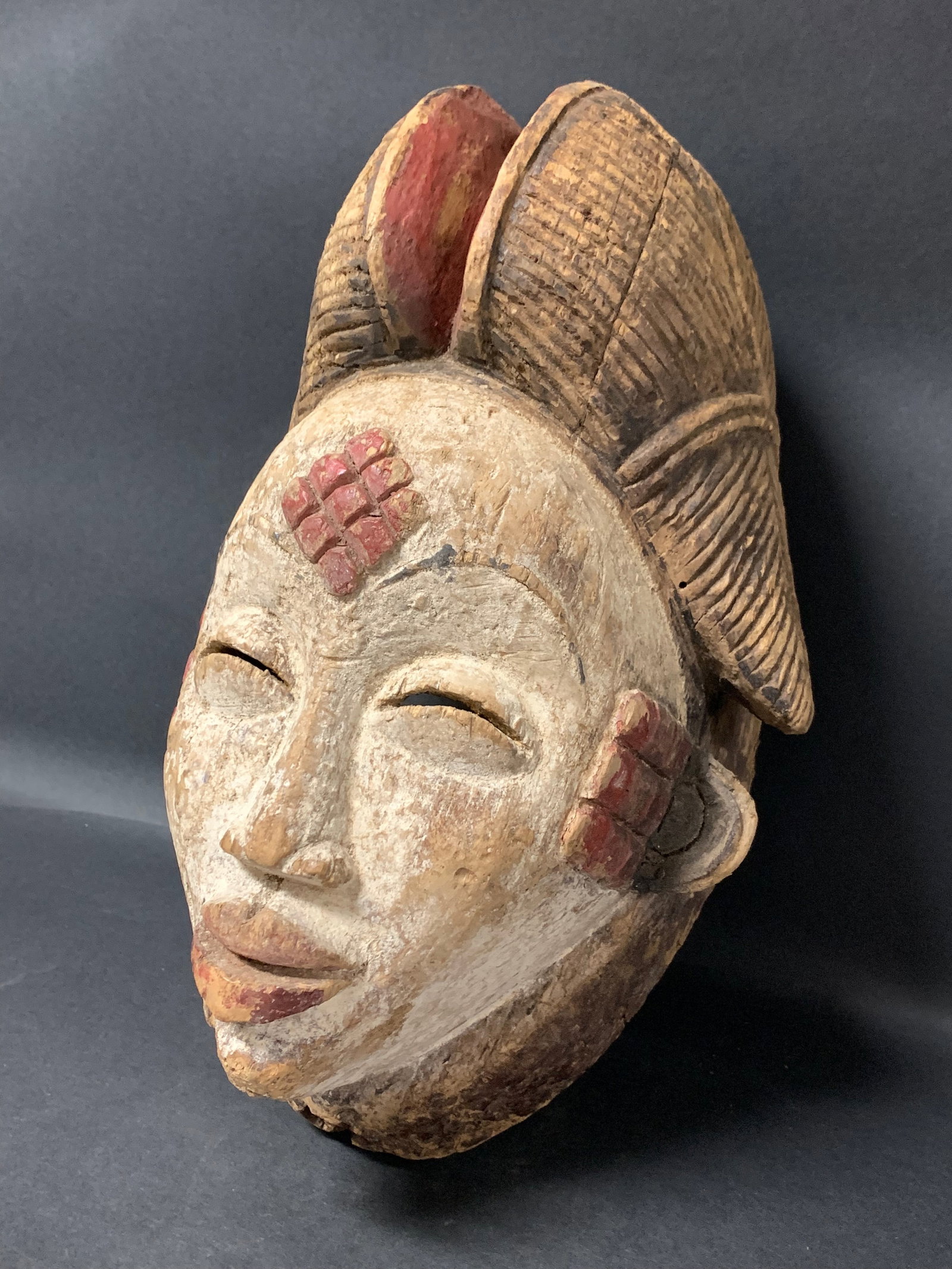 African Tribal Art Carved Wood Punu Mask - 3