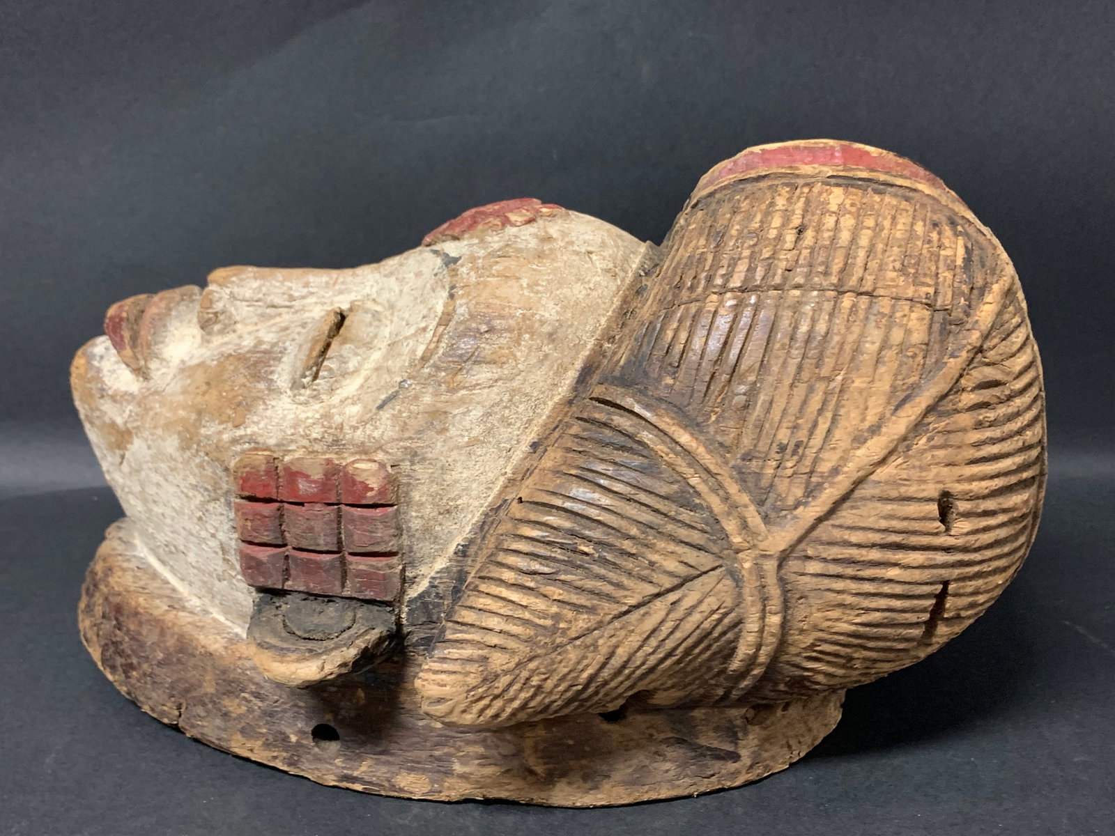 African Tribal Art Carved Wood Punu Mask - 5