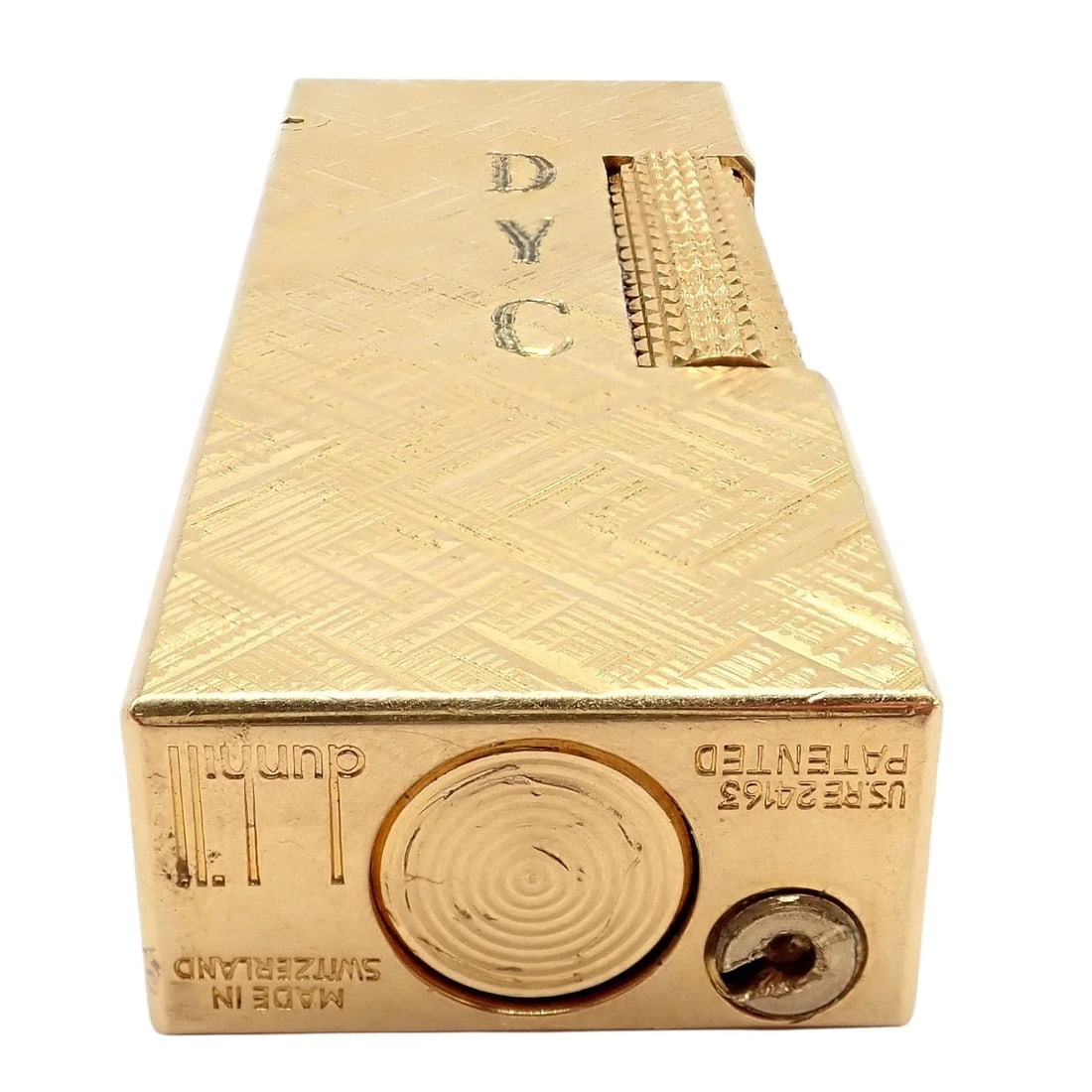 Vintage Dunhill Gold Plated Rollagas Lighter 1970's Monogrammed - 3