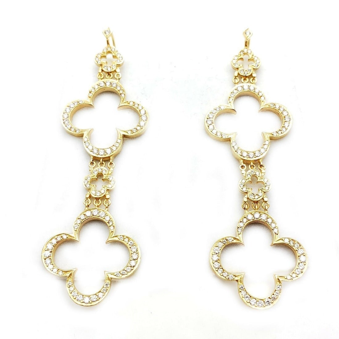 Ultra Rare Large Loree Rodkin 18k Yellow Gold 3ctw Diamond Cross Earrings - 2