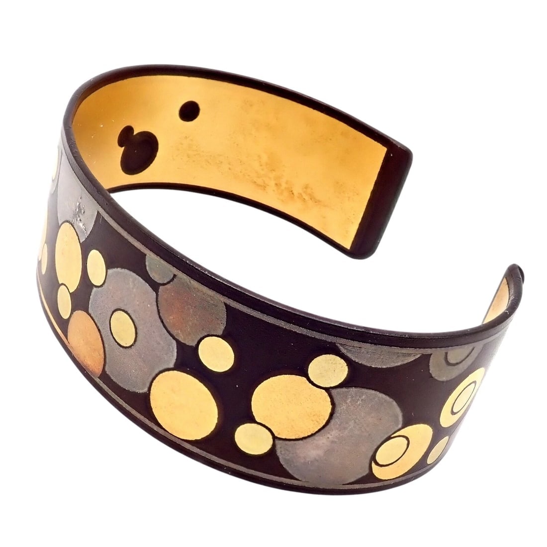 Rare! Vintage Tiffany & Co. Angela Cummings Black Iron 24k Gold Cuff Bracelet - 2