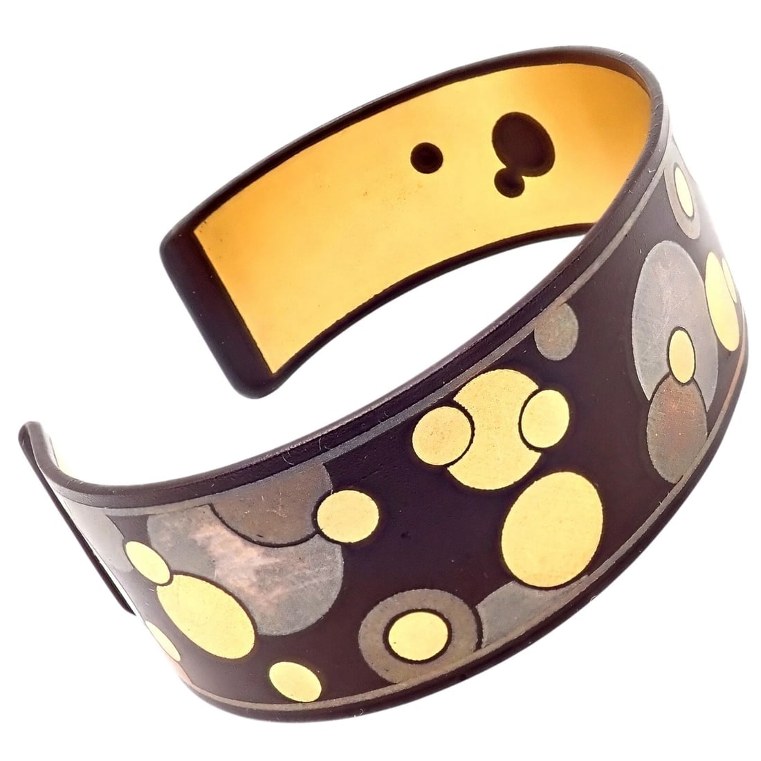 Rare! Vintage Tiffany & Co. Angela Cummings Black Iron 24k Gold Cuff Bracelet - 3