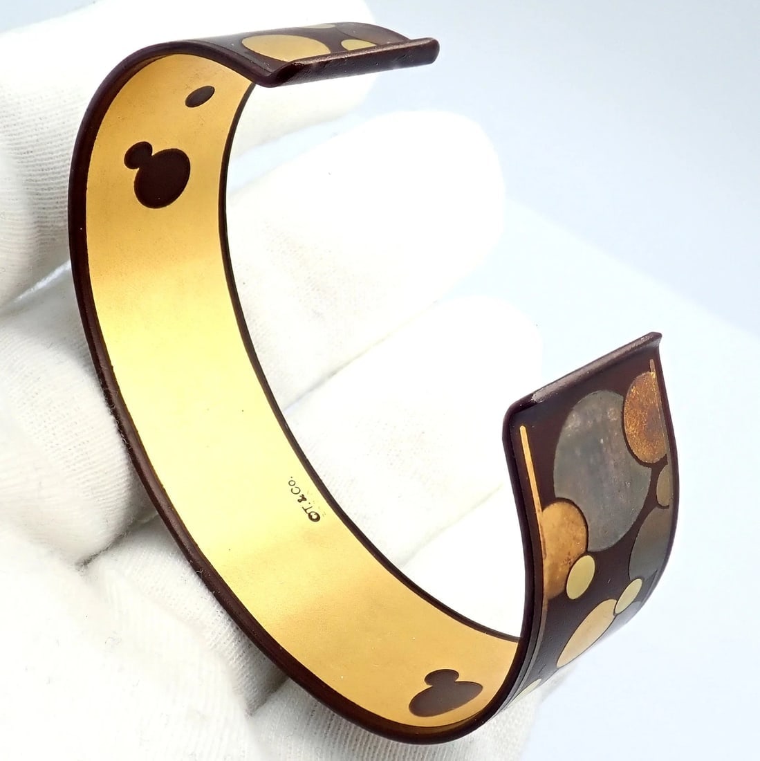 Rare! Vintage Tiffany & Co. Angela Cummings Black Iron 24k Gold Cuff Bracelet - 4