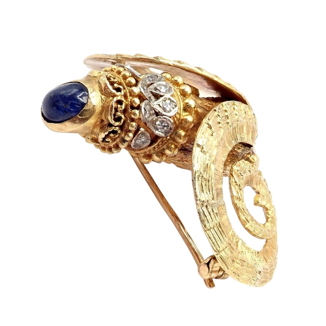 Rare Ilias Lalaounis 18k Yellow Gold Ram Ares Diamond Ruby Sapphire Large Brooch - 8