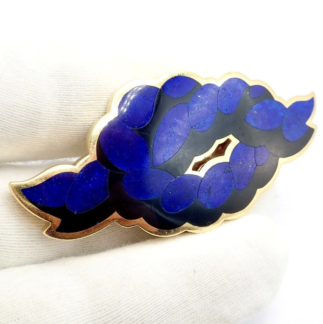 Rare Tiffany & Co. Cummings 18k Yellow Gold Lapis Onyx Nautical Rope Knot Brooch - 6
