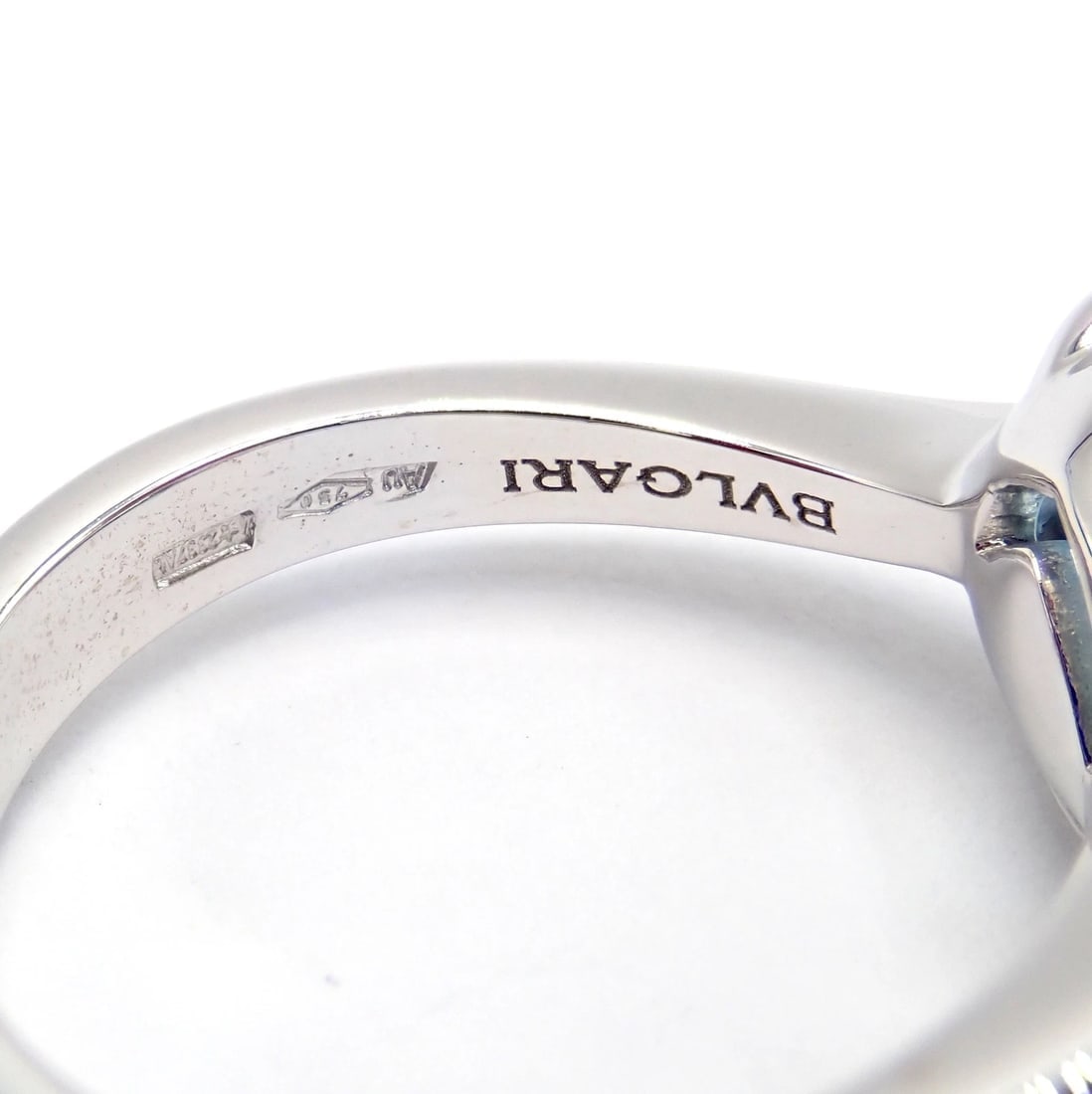 Authentic! Bulgari 18k Whtie Gold Mediterranean Eden Blue Topaz Ring Size 6 - 4