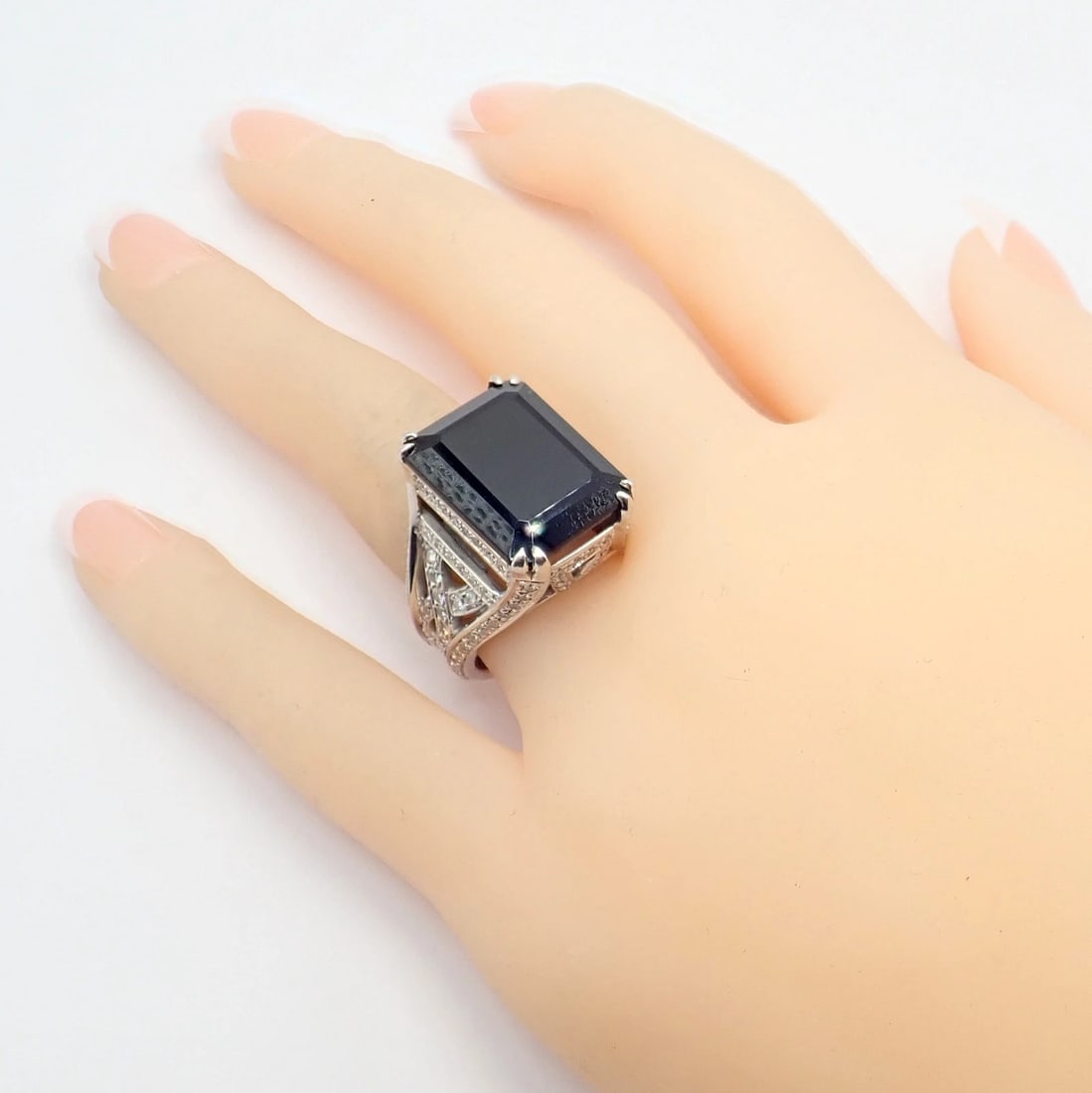 Kieselstein Cord Platinum 3ctw Diamond Black Spinel Cockatil Ring 1998 sz 5.5 - 3