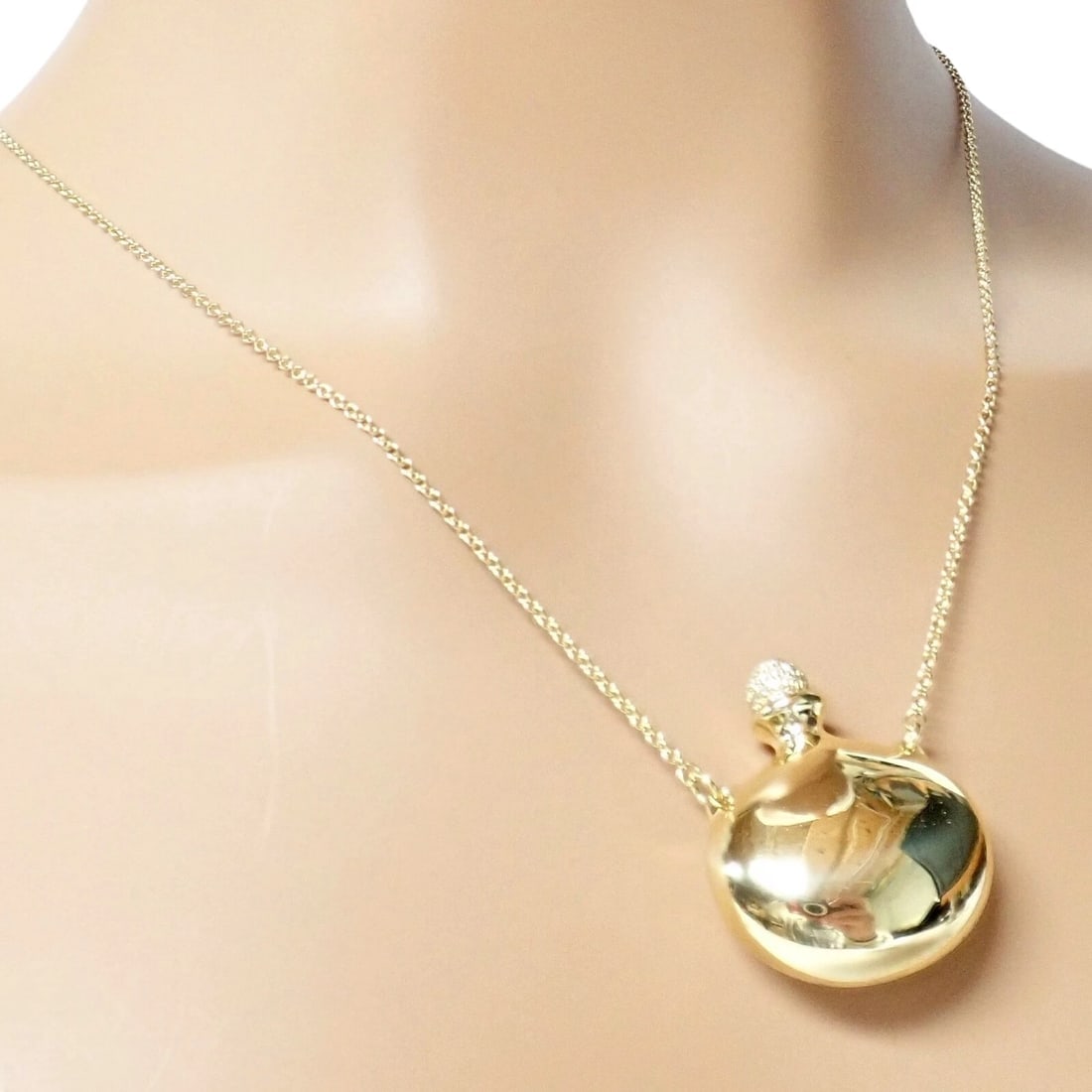 Rare! Tiffany & Co Peretti 18k Yellow Gold Diamond Extra Large Bottle Necklace - 2