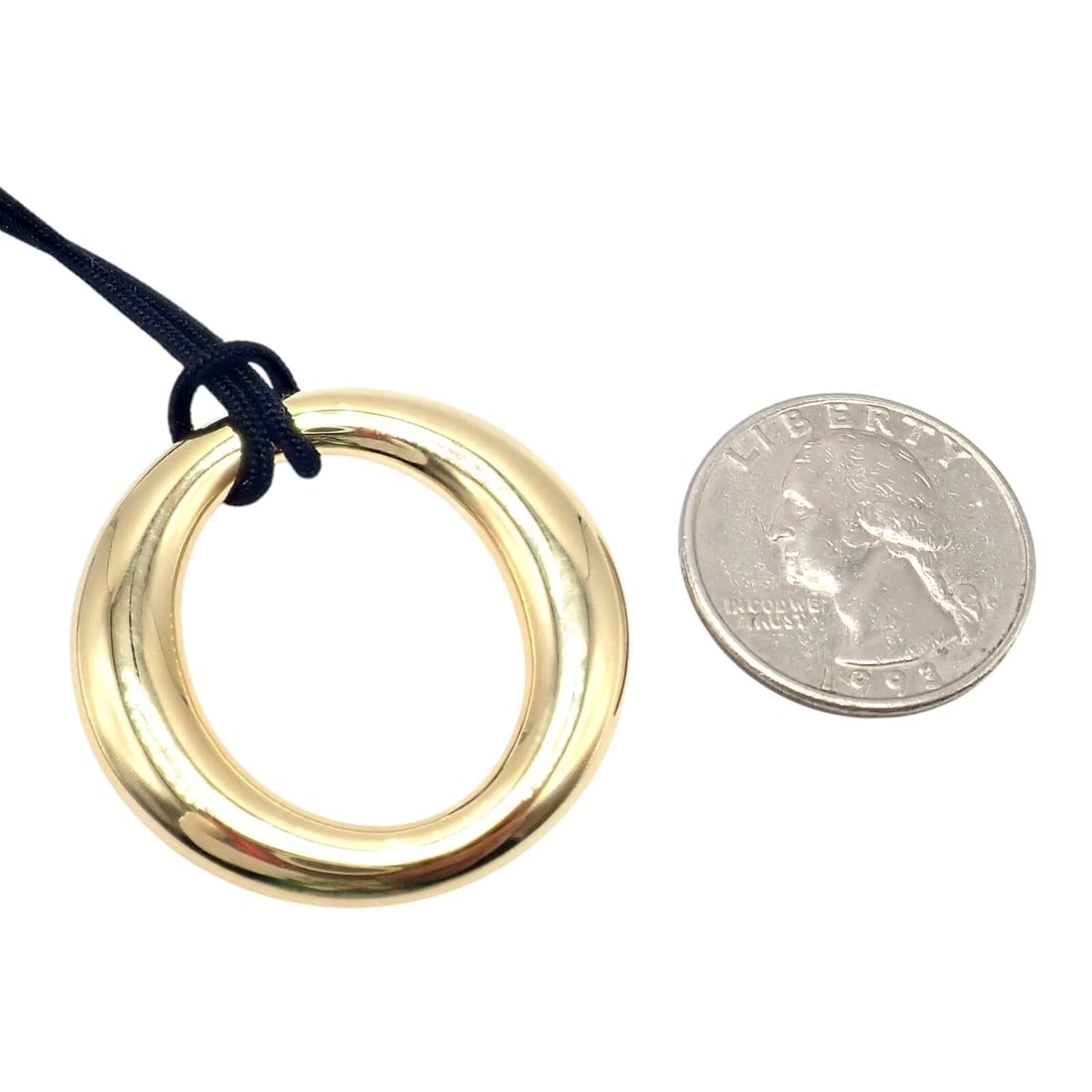 Authentic! Tiffany & Co 18k Yellow Gold Peretti 35mm Medium Sevillana Necklace - 3