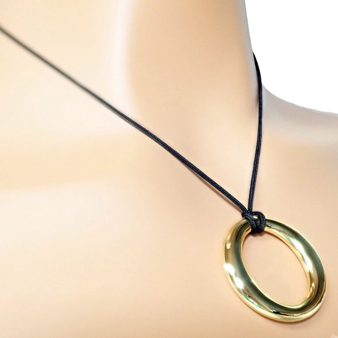 Authentic! Tiffany & Co 18k Yellow Gold Peretti 35mm Medium Sevillana Necklace - 6