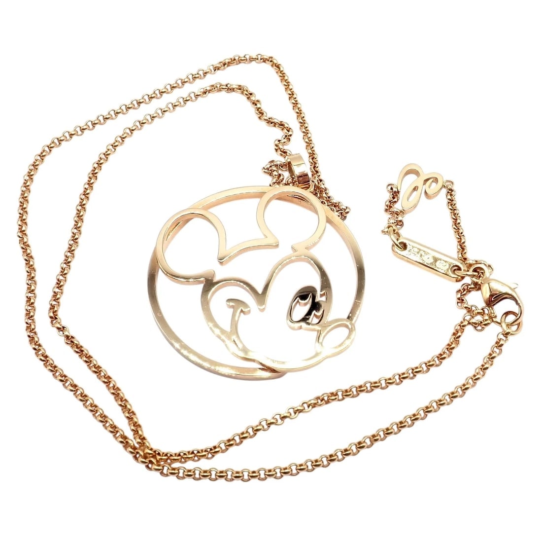 Rare! Chopard Disney World 18k Rose Gold Mickey Mouse Necklace - 4