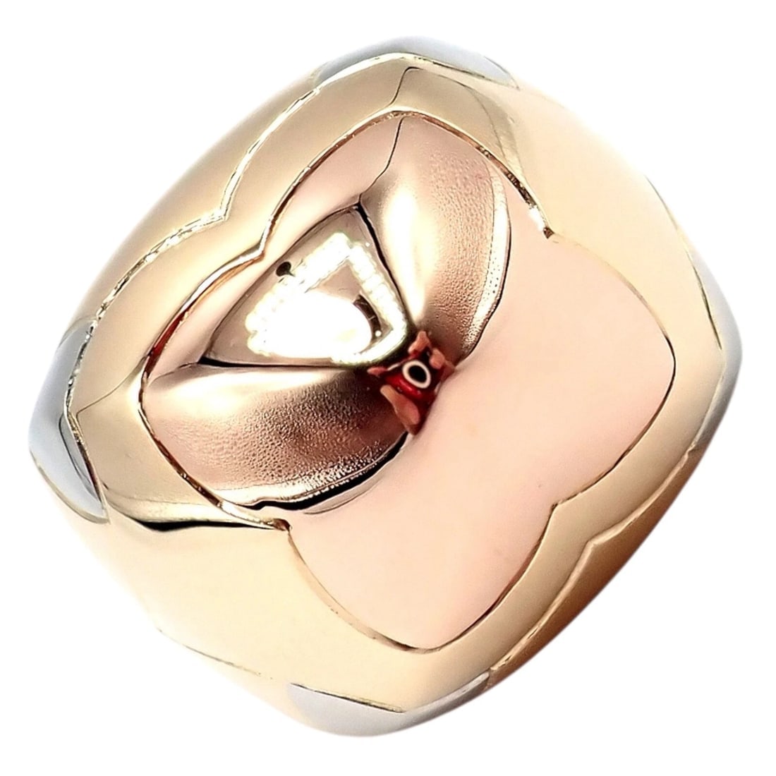 Authentic! Bvlgari Bulgari 18k Yellow White Rose Gold Tricolor Pyramid Ring sz 6 - 2