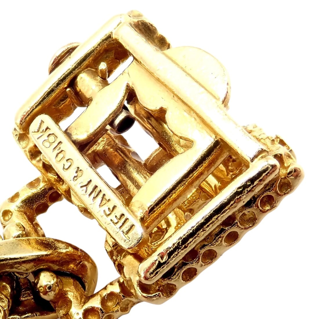 Vintage Tiffany & Co France 18k Yellow Gold Diamond Emerald Bracelet - 3