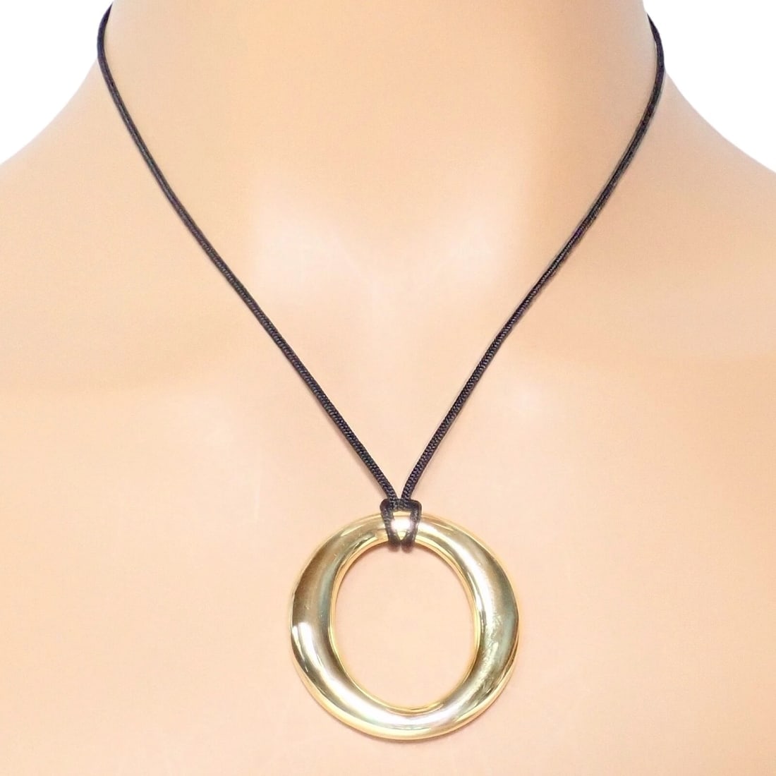 Tiffany & Co 18k Yellow Gold Elsa Peretti Medium 35mm Sevillana Necklace - 3