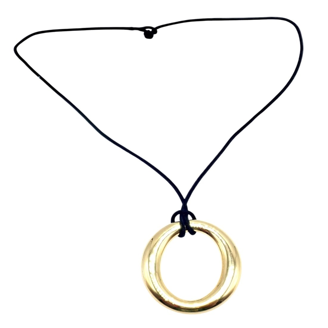 Tiffany & Co 18k Yellow Gold Elsa Peretti Medium 35mm Sevillana Necklace - 5