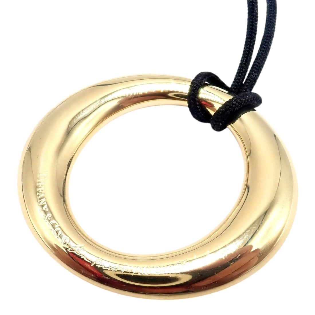 Tiffany & Co 18k Yellow Gold Elsa Peretti Medium 35mm Sevillana Necklace - 8