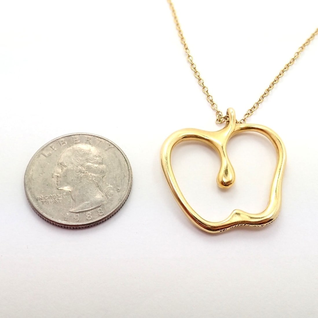Authentic! Tiffany & Co Peretti 18k Yellow Gold Large Apple Pendant Necklace - 3