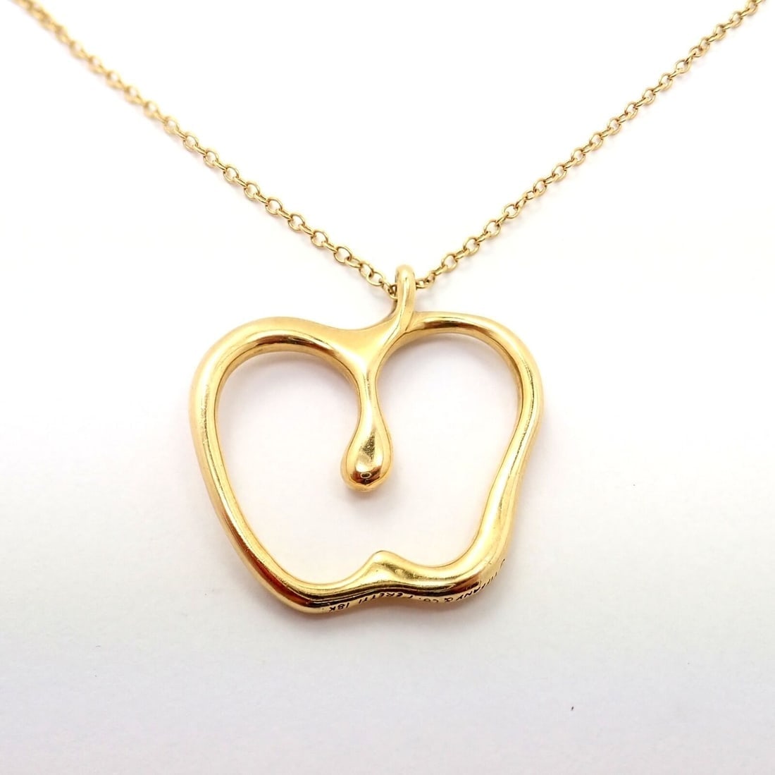 Authentic! Tiffany & Co Peretti 18k Yellow Gold Large Apple Pendant Necklace - 5