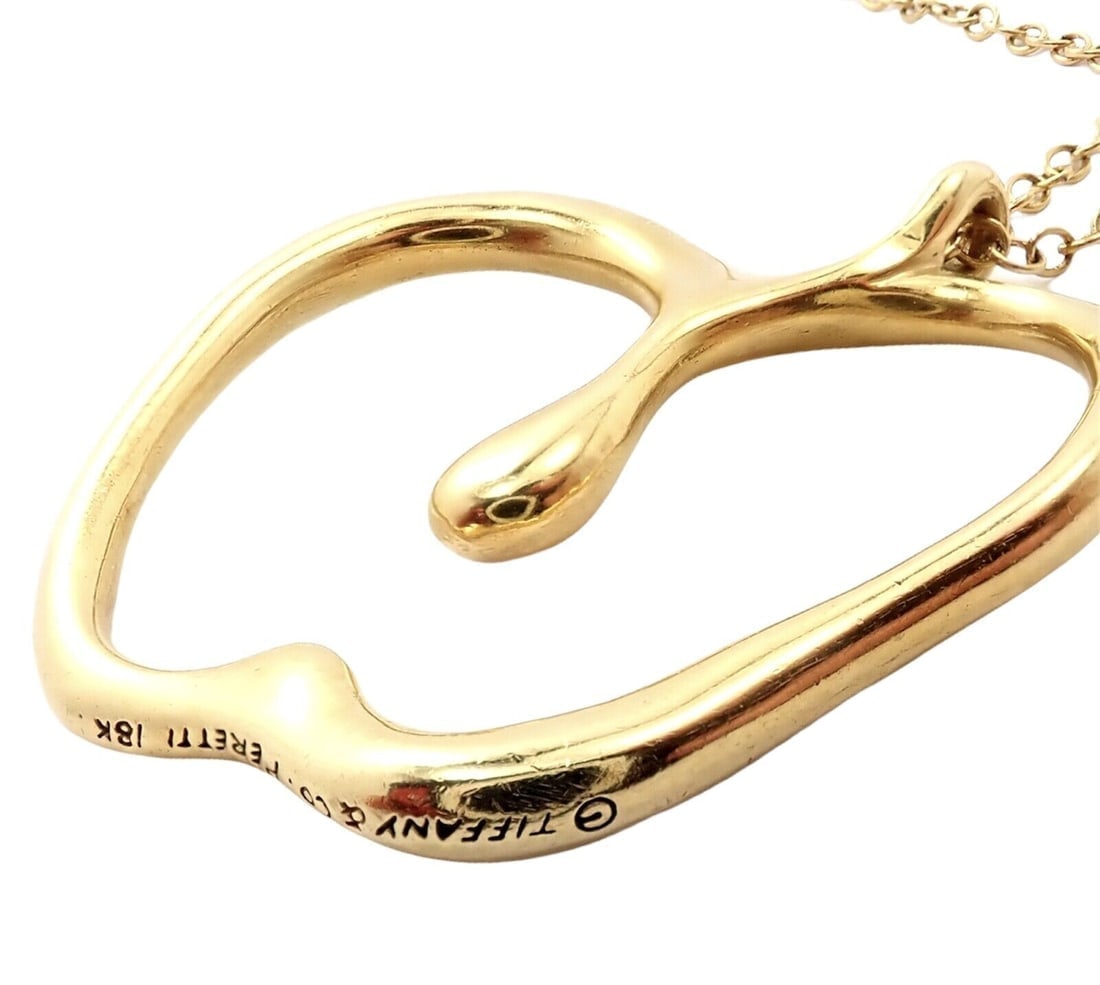 Authentic! Tiffany & Co Peretti 18k Yellow Gold Large Apple Pendant Necklace - 6