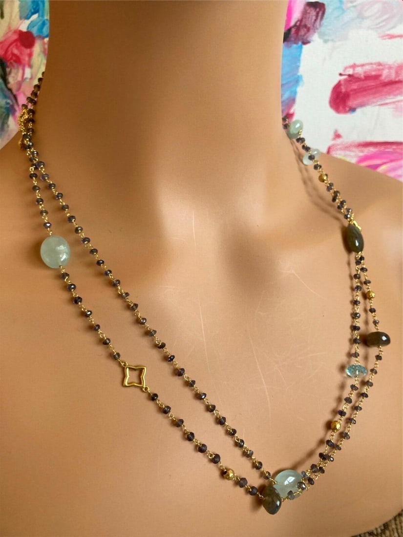 David Yurman Quatrefoil 18k Yellow Gold 46" Long Chain Bead Toggle Necklace - 5