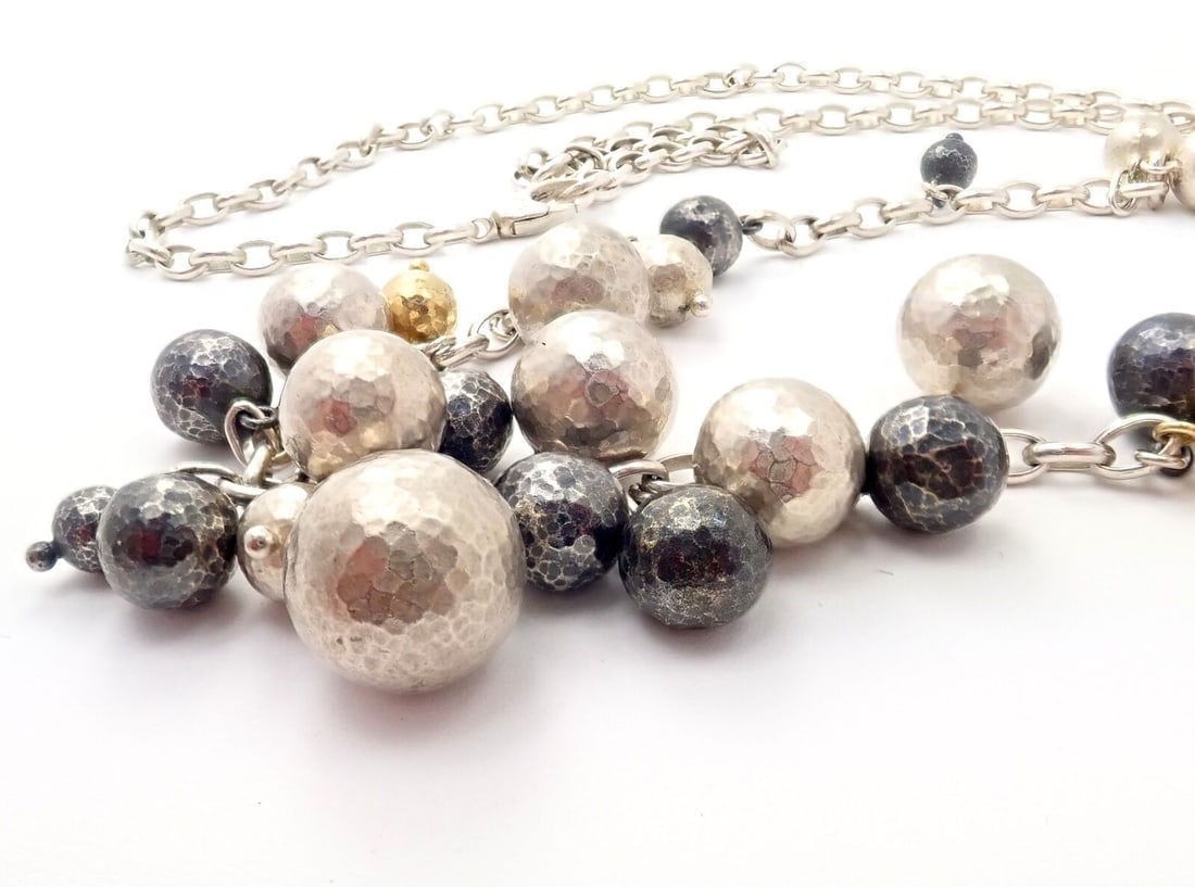 Authentic Gurhan 24k Yellow Gold Sterling Silver Long Caviar Bead Necklace 31" - 3