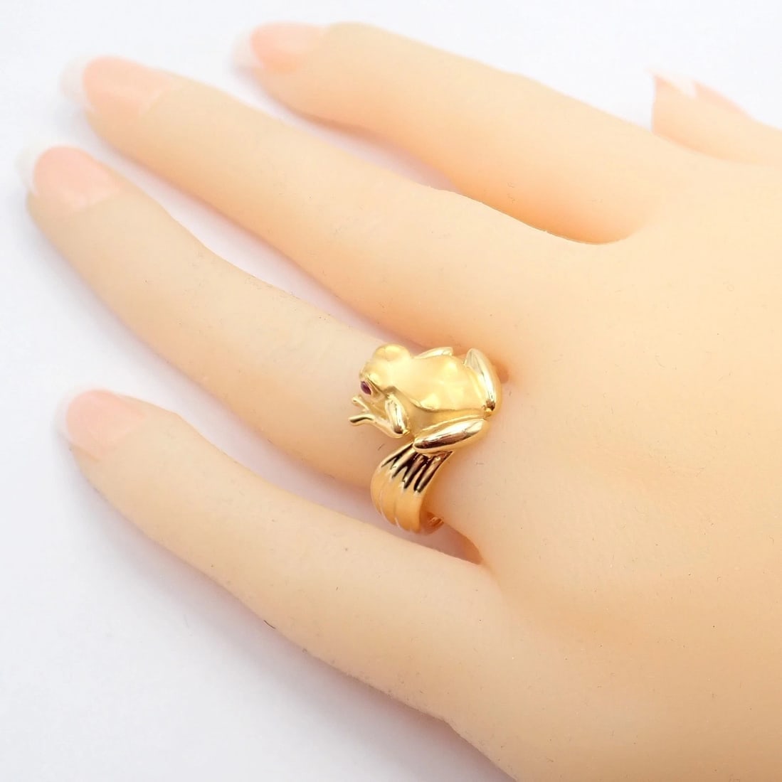Rare! Carrera Y Carrera CyC 18k Yellow Gold Frog Ruby Ring - 3