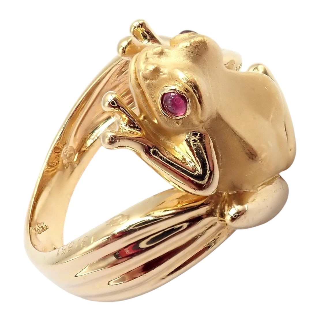 Rare! Carrera Y Carrera CyC 18k Yellow Gold Frog Ruby Ring - 4