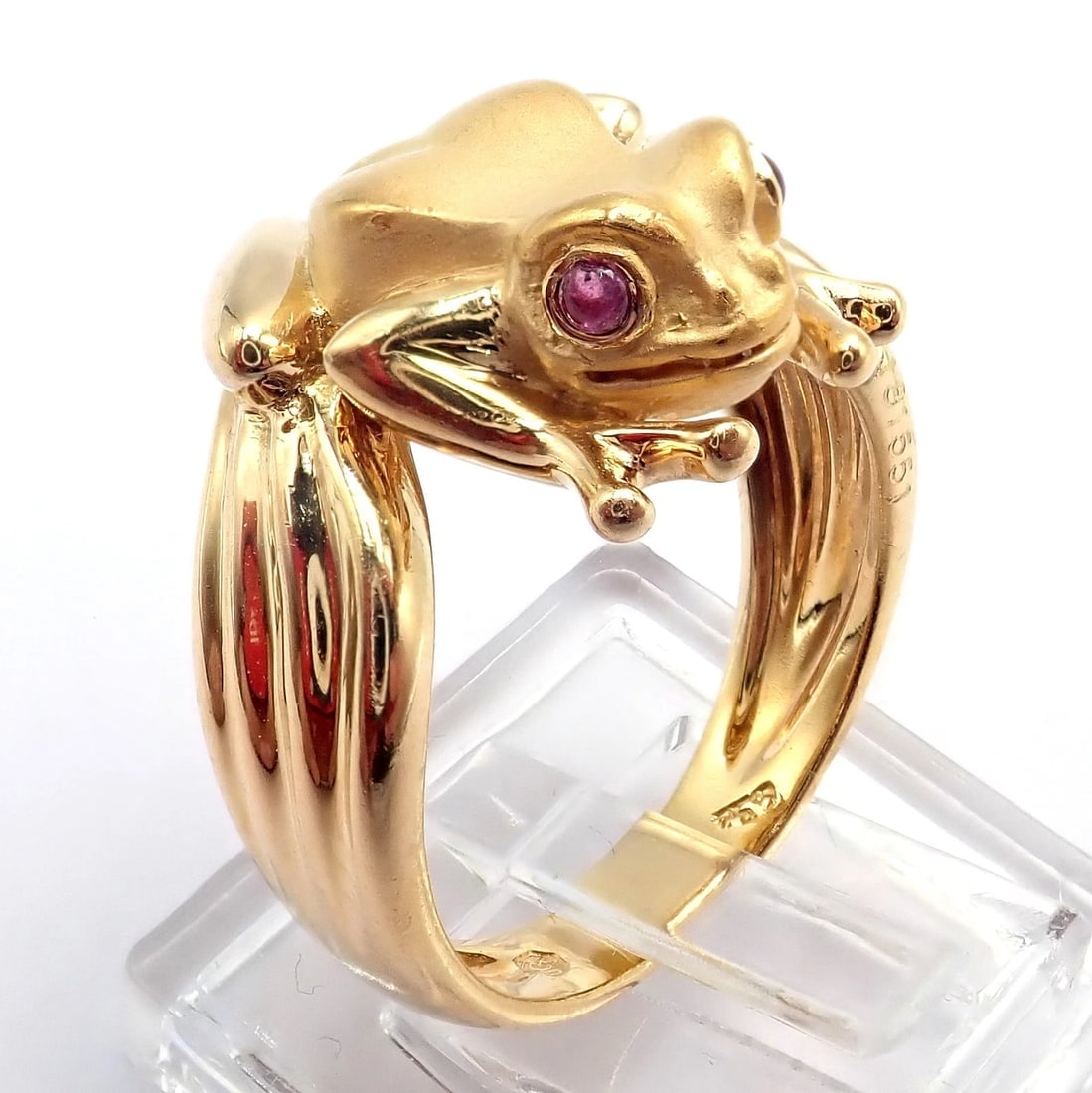 Rare! Carrera Y Carrera CyC 18k Yellow Gold Frog Ruby Ring - 5