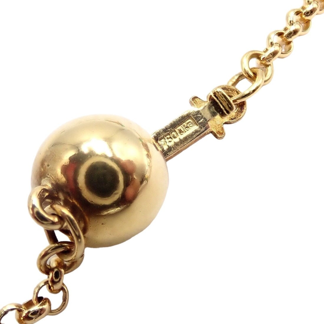 Vintage! Mikimoto 18k Yellow Gold Pearl Chalcedony 32" Long Necklace - 3