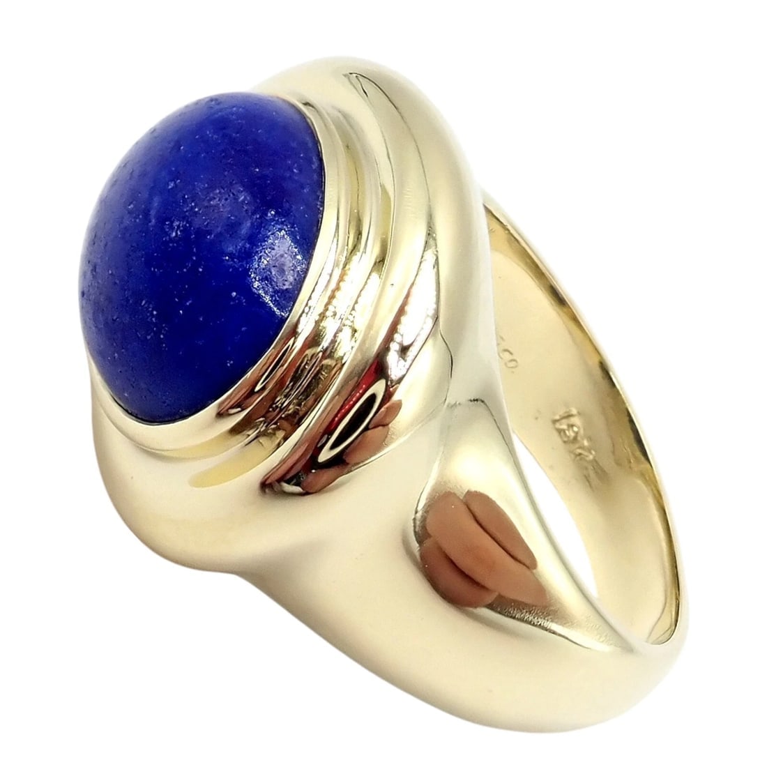 Authentic! Tiffany & Co Paloma Picasso 18k Yellow Gold Large Lapis Oval Ring - 3