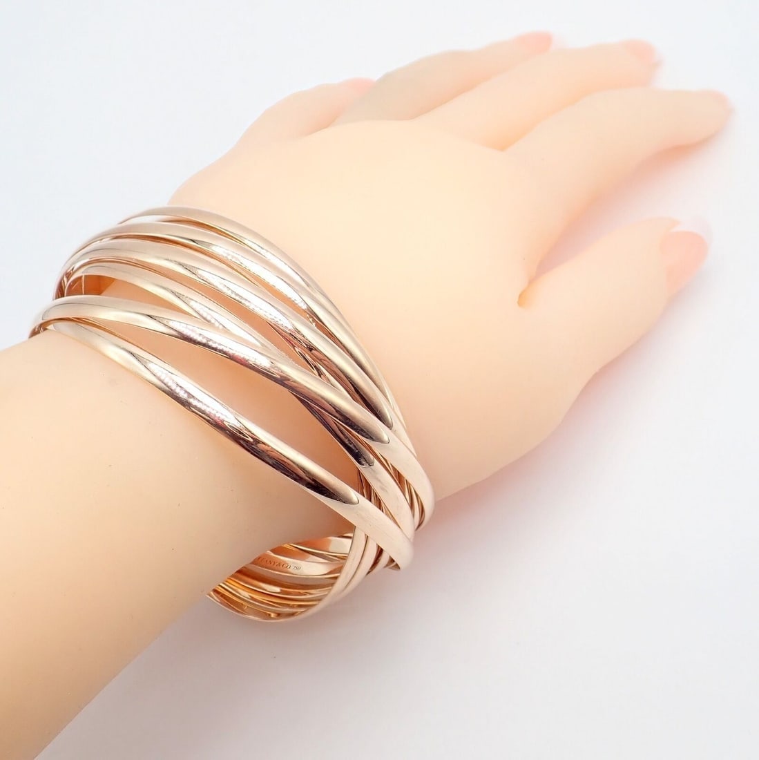 Authentic! Tiffany & Co 18k Rose Gold 9 Row Melody Calife Picasso Large Bracelet - 9