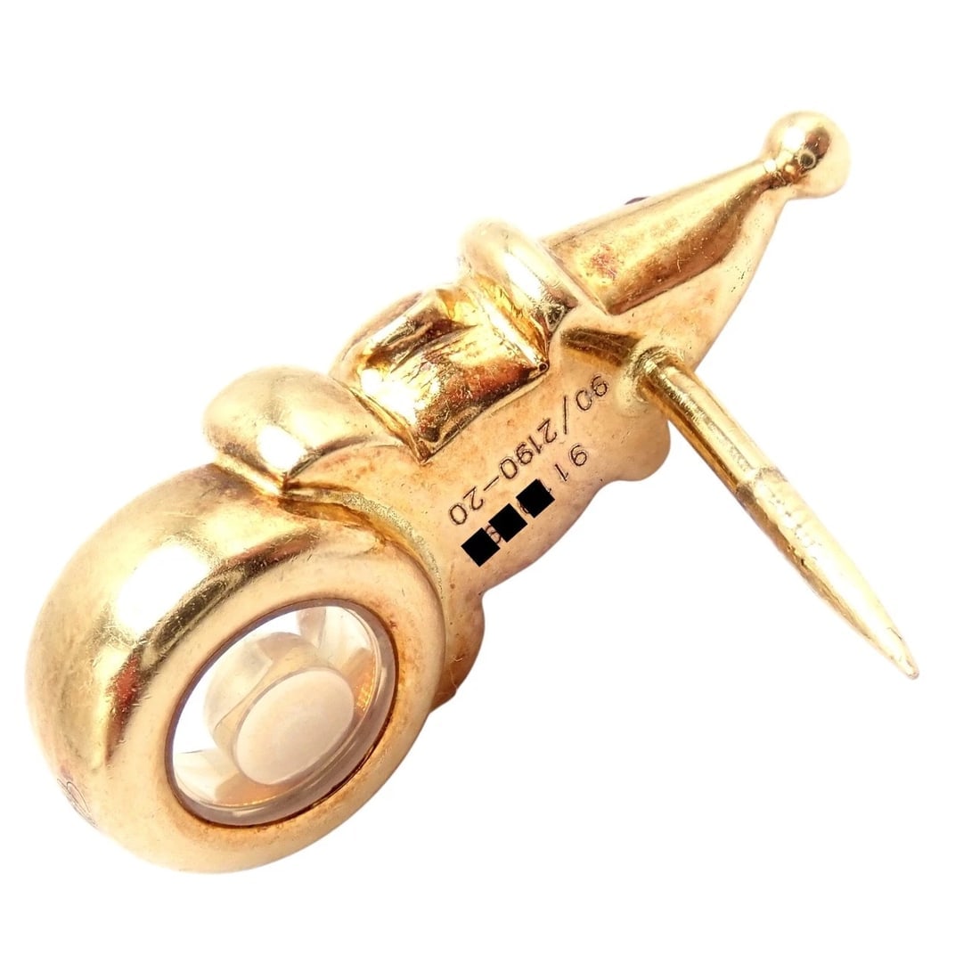 Authentic! Chopard 18k Yellow Gold Clown Happy Diamond Ruby Sapphire Pin Brooch - 2