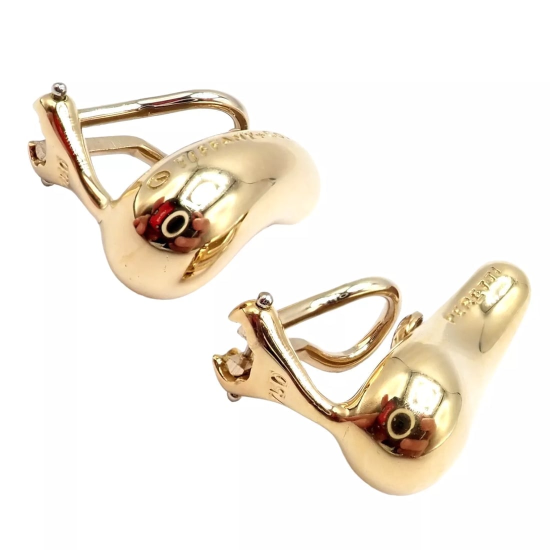 Authentic Tiffany & Co Peretti 18k Yellow Gold Teardrop Earrings - 3