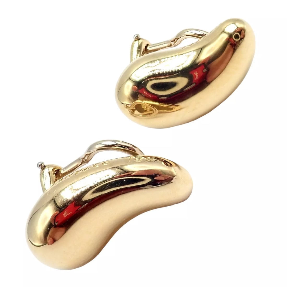 Authentic Tiffany & Co Peretti 18k Yellow Gold Teardrop Earrings - 4