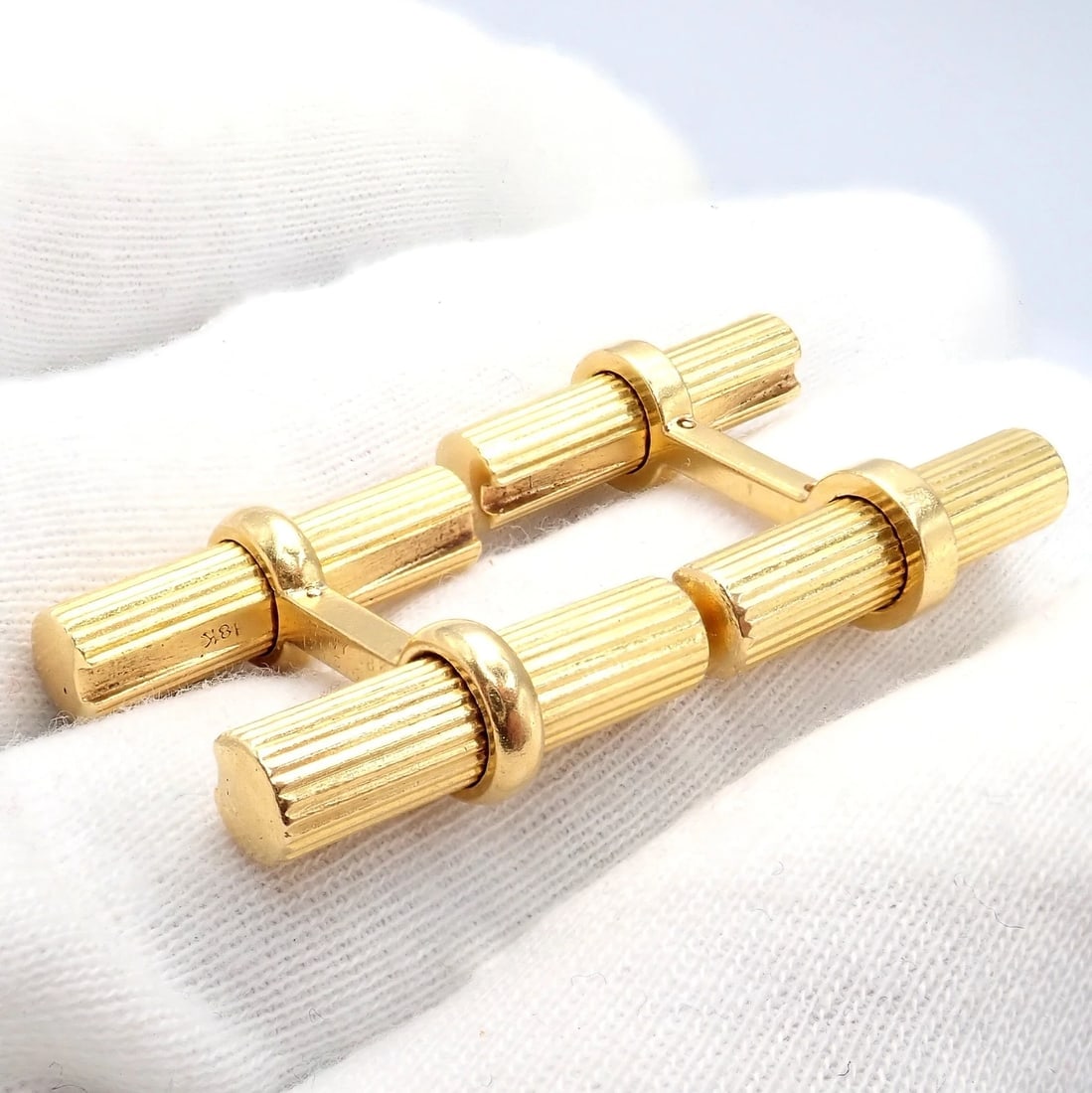 Vintage! Authentic Van Cleef & Arpels 18k Yellow Gold Bar Cufflinks - 3