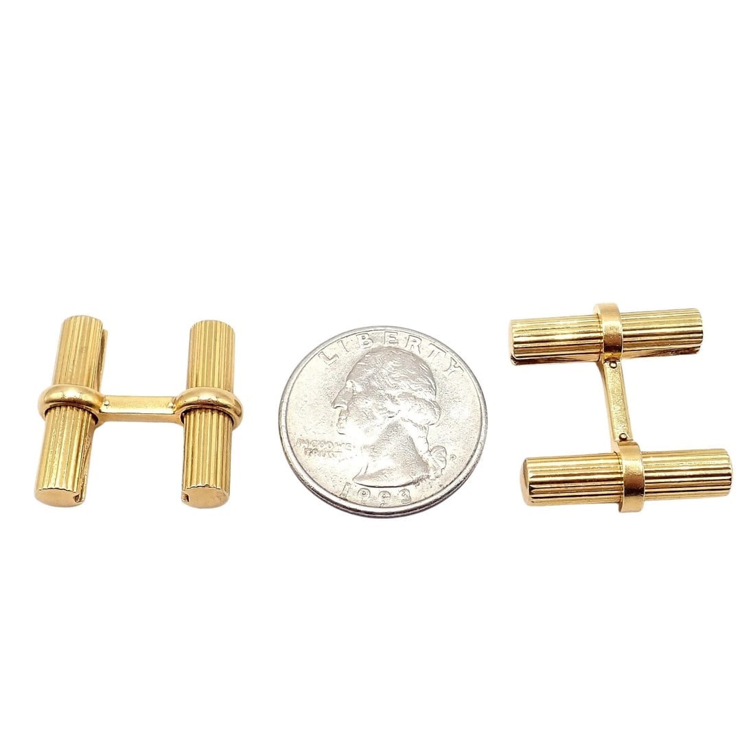 Vintage! Authentic Van Cleef & Arpels 18k Yellow Gold Bar Cufflinks - 4