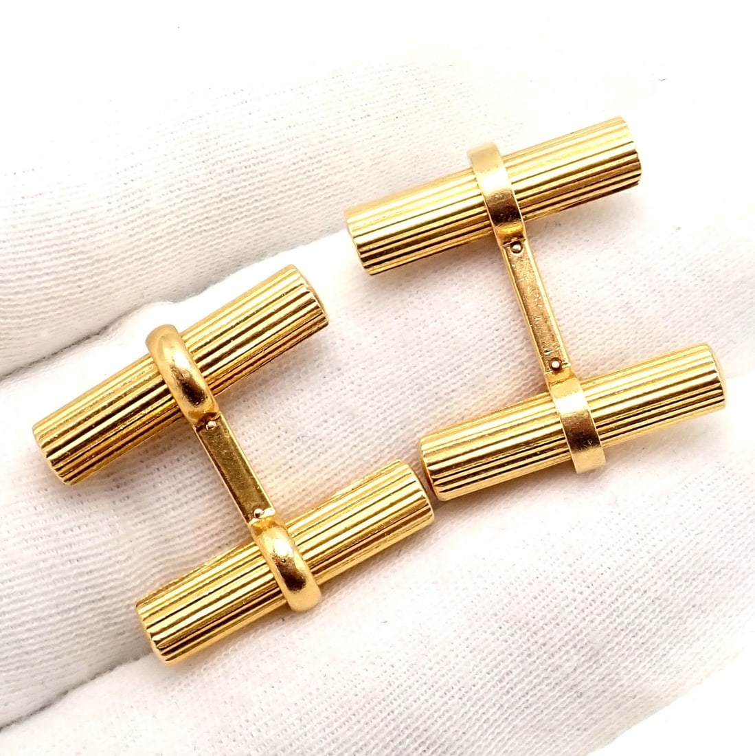Vintage! Authentic Van Cleef & Arpels 18k Yellow Gold Bar Cufflinks - 6