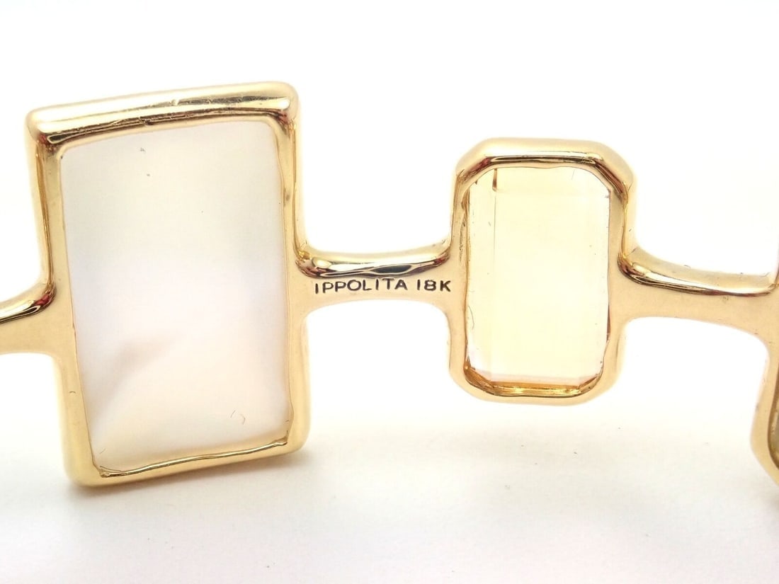 Rare! Ippolita 18k Yellow Gold Large Quartz Newport Rock Candy Bracelet - 4