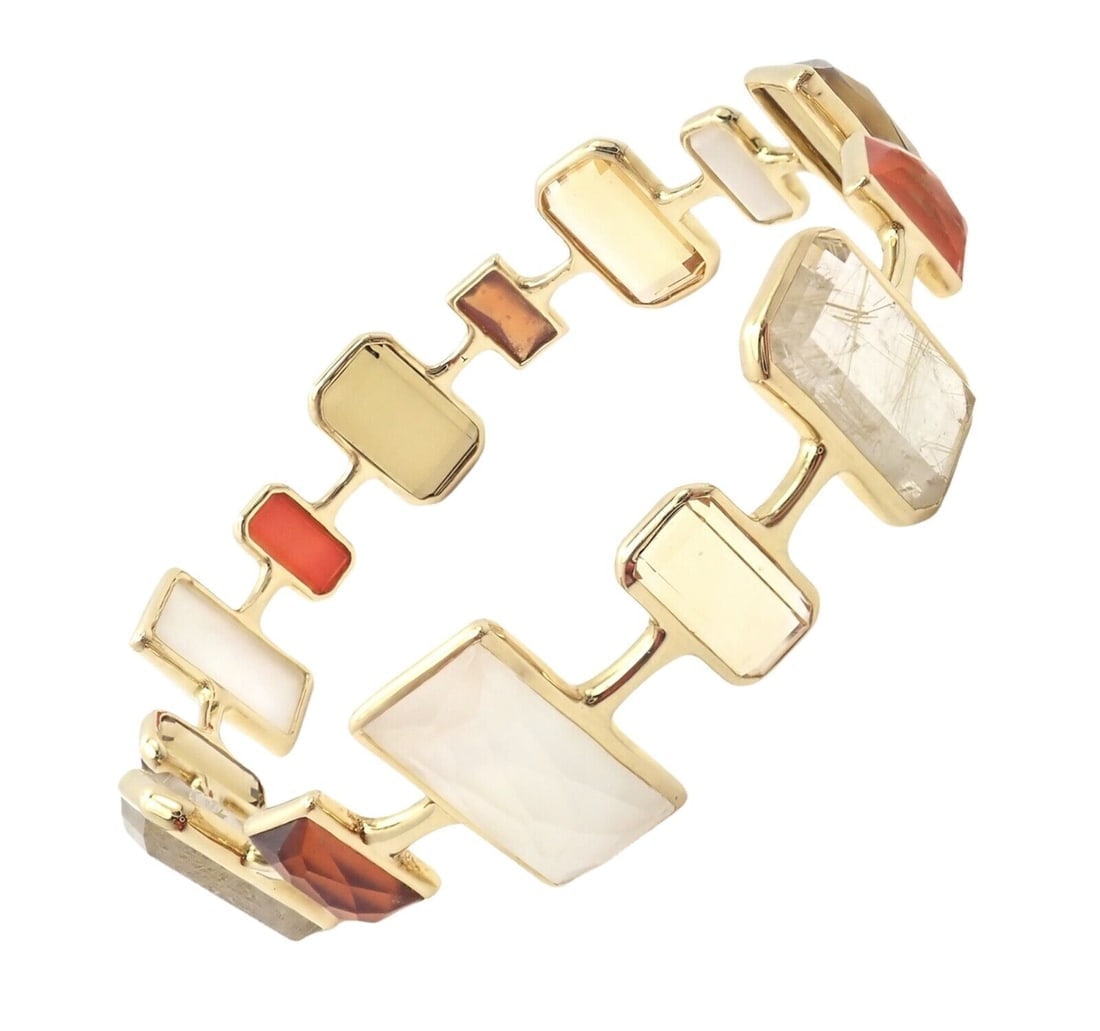 Rare! Ippolita 18k Yellow Gold Large Quartz Newport Rock Candy Bracelet - 5