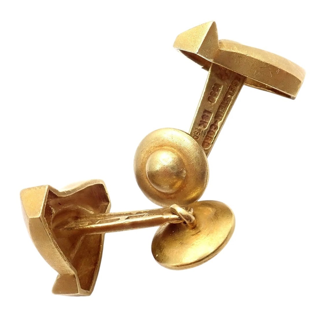 Rare! Vintage Kieselstein Cord 18k Yellow Gold Alligator Eye Cufflinks 1990 - 5