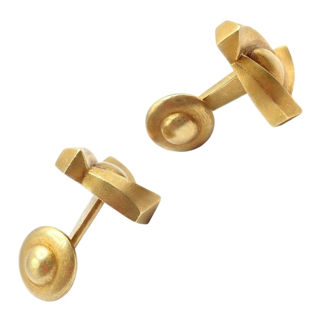 Rare! Vintage Kieselstein Cord 18k Yellow Gold Alligator Eye Cufflinks 1990 - 6