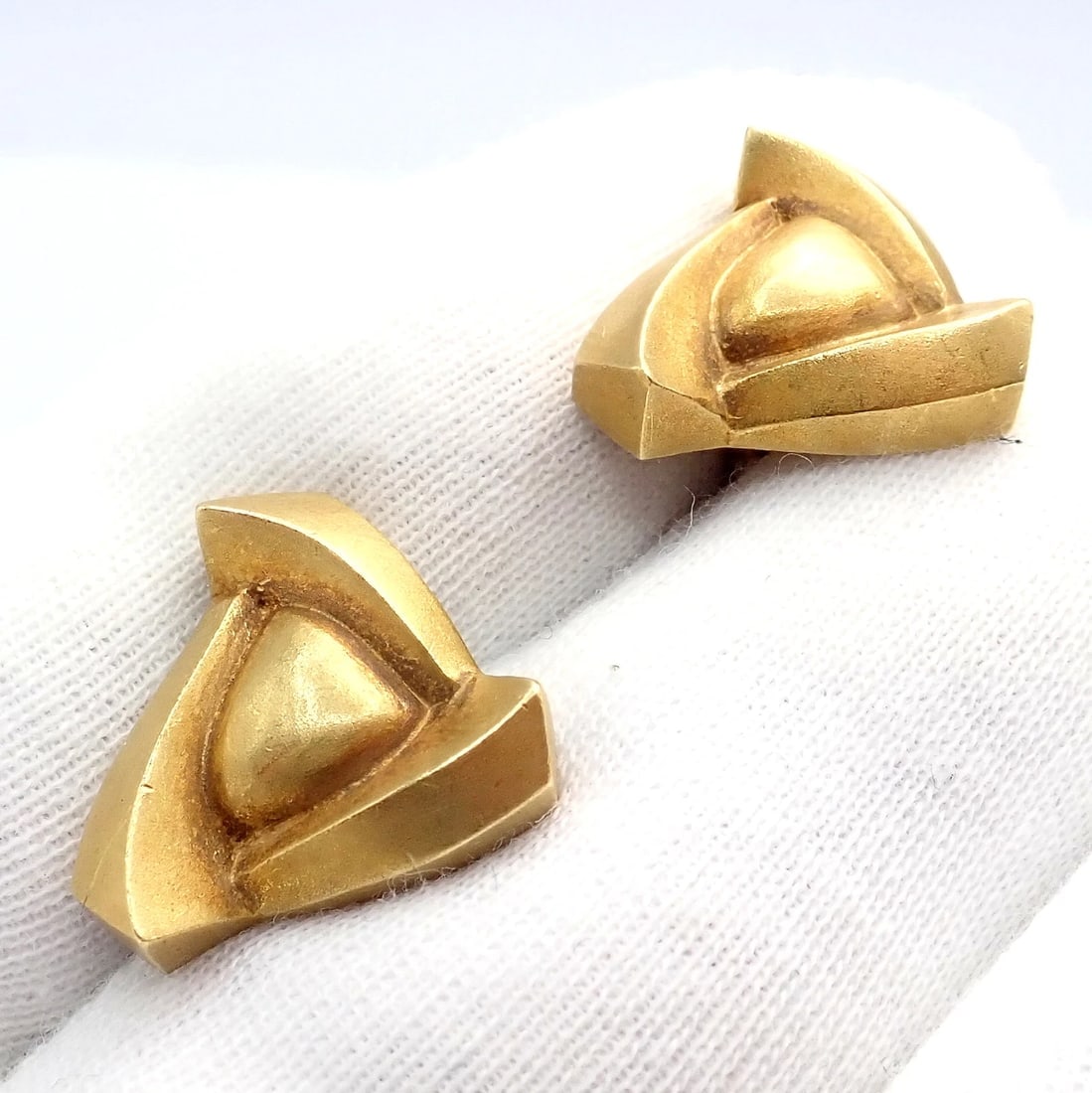 Rare! Vintage Kieselstein Cord 18k Yellow Gold Alligator Eye Cufflinks 1990 - 9