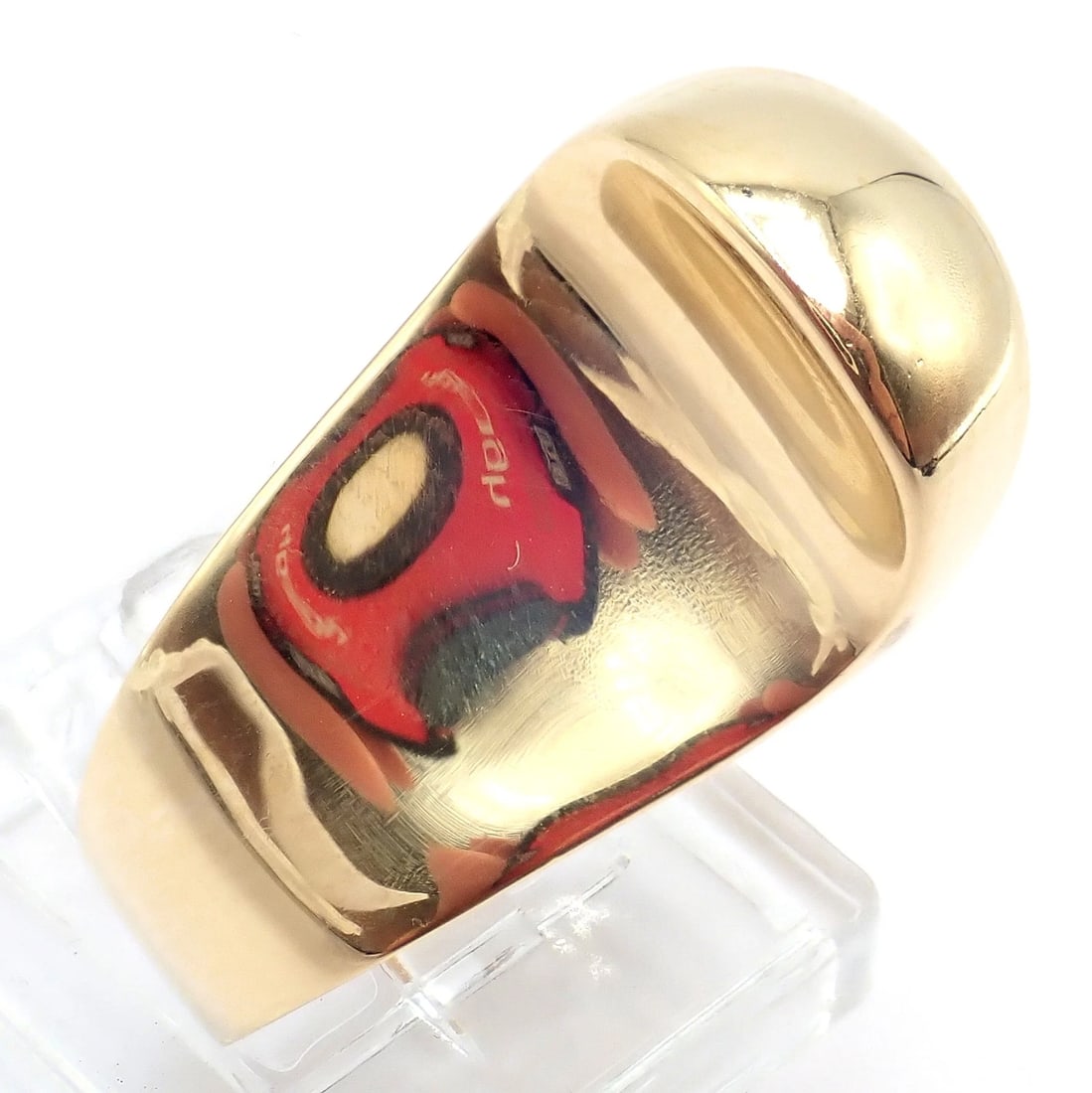 Authentic! Vintage Tiffany & Co. 18k Yellow Gold Large Top Curve Ring Sz 7 - 7