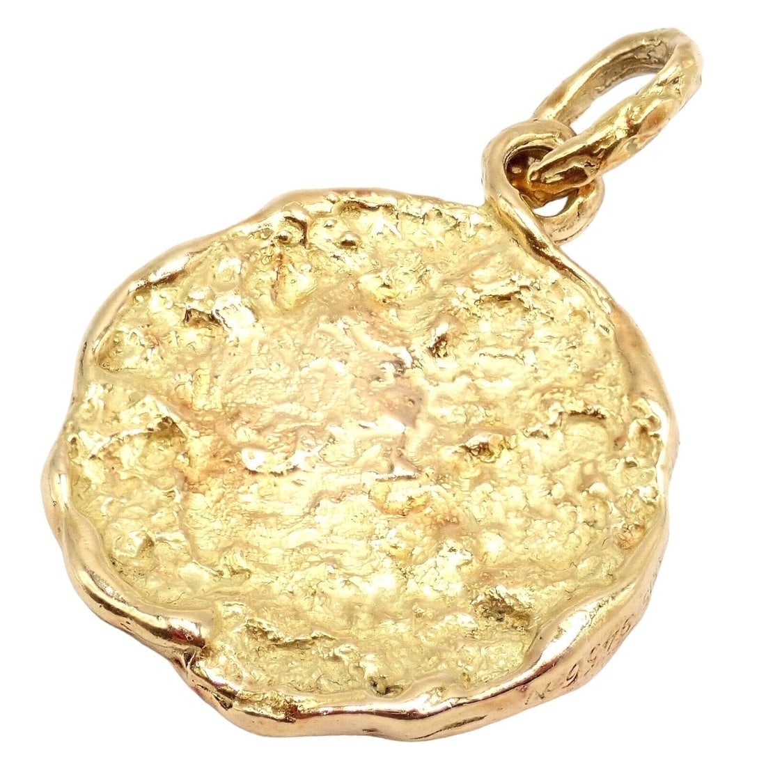 Rare! Vintage Chaumet Paris 18k Yellow Gold Zodiac Aquarius Pendant Medallion - 2