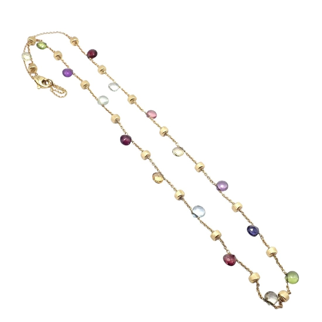 Authentic! Marco Bicego 18k Yellow Gold Multicolor Stones Paradise Necklace - 5