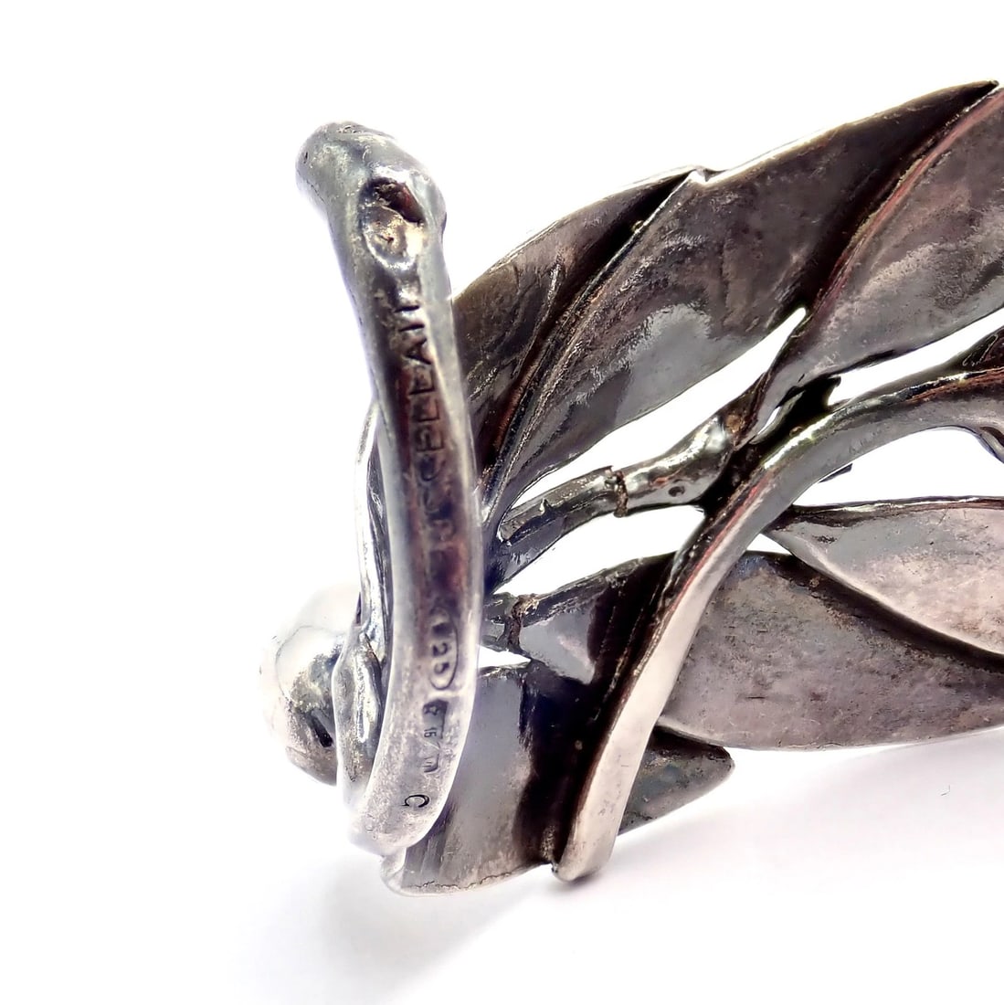 Rare! Vintage Mario Buccellati Silver Olive Leaf Branch Cuff Bracelet - 3